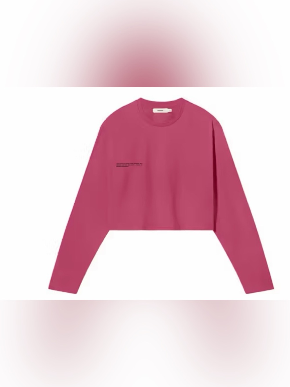 Pangaia Cropped Crewneck Sweater in Raspberry Pink
